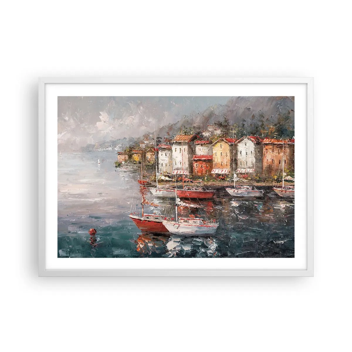 Poster in einem weißen Rahmen - Romantische Oase - 70x50 cm