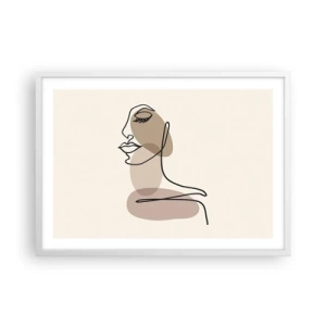 Poster in einem weißen Rahmen - Eine gewisse Linie der Schönheit - 70x50 cm