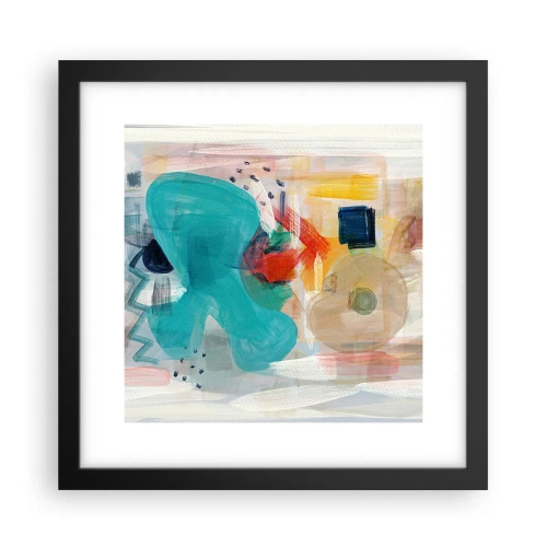 Poster in einem schwarzem Rahmen - Buntes Spiel - 30x30 cm