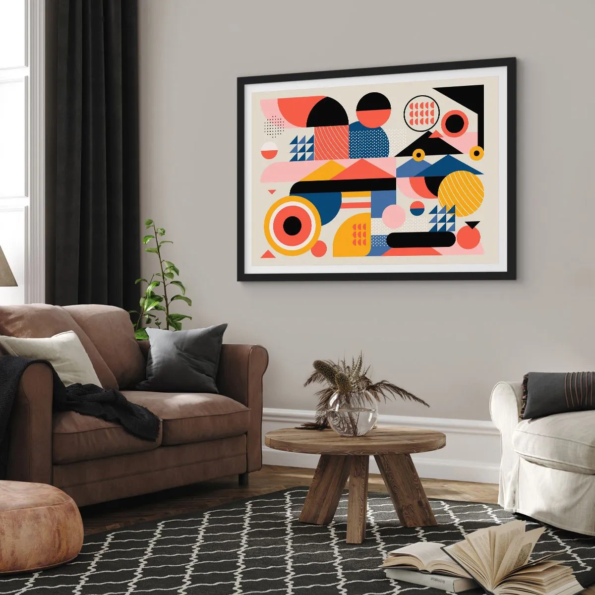 Poster in einem schwarzem Rahmen - Komposition: Na, los, spiel! - 91x61 cm