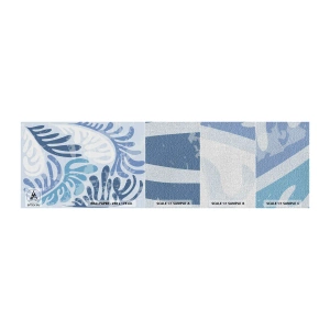 Fototapeten Muster Premium Canvas - Blaue Farne - Minimalismus, Pastell, Boho - 100x30 cm