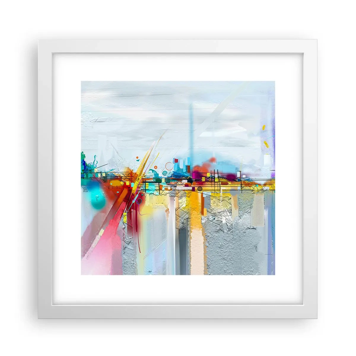 Poster in einem weißen Rahmen - Freudenbrücke über den Fluss des Lebens - 30x30 cm