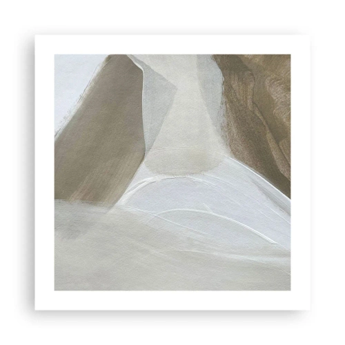 Poster - Welle aus Weiß - 50x50 cm