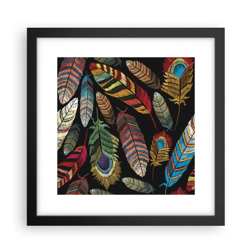 Poster in einem schwarzem Rahmen - Der Vogelkarneval - 30x30 cm