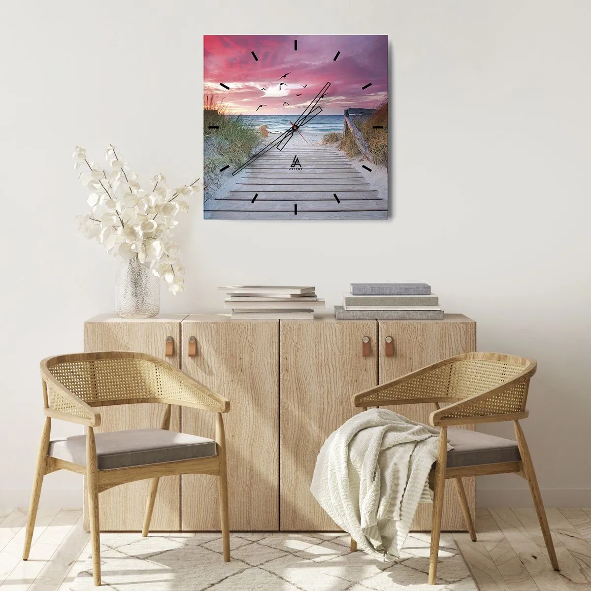 Wanduhr - Glasuhr - Baltischer Eindruck - 30x30 cm