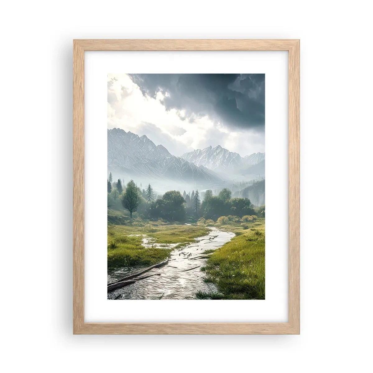 Poster in einem Rahmen aus heller Eiche - Hin und zurück - 30x40 cm