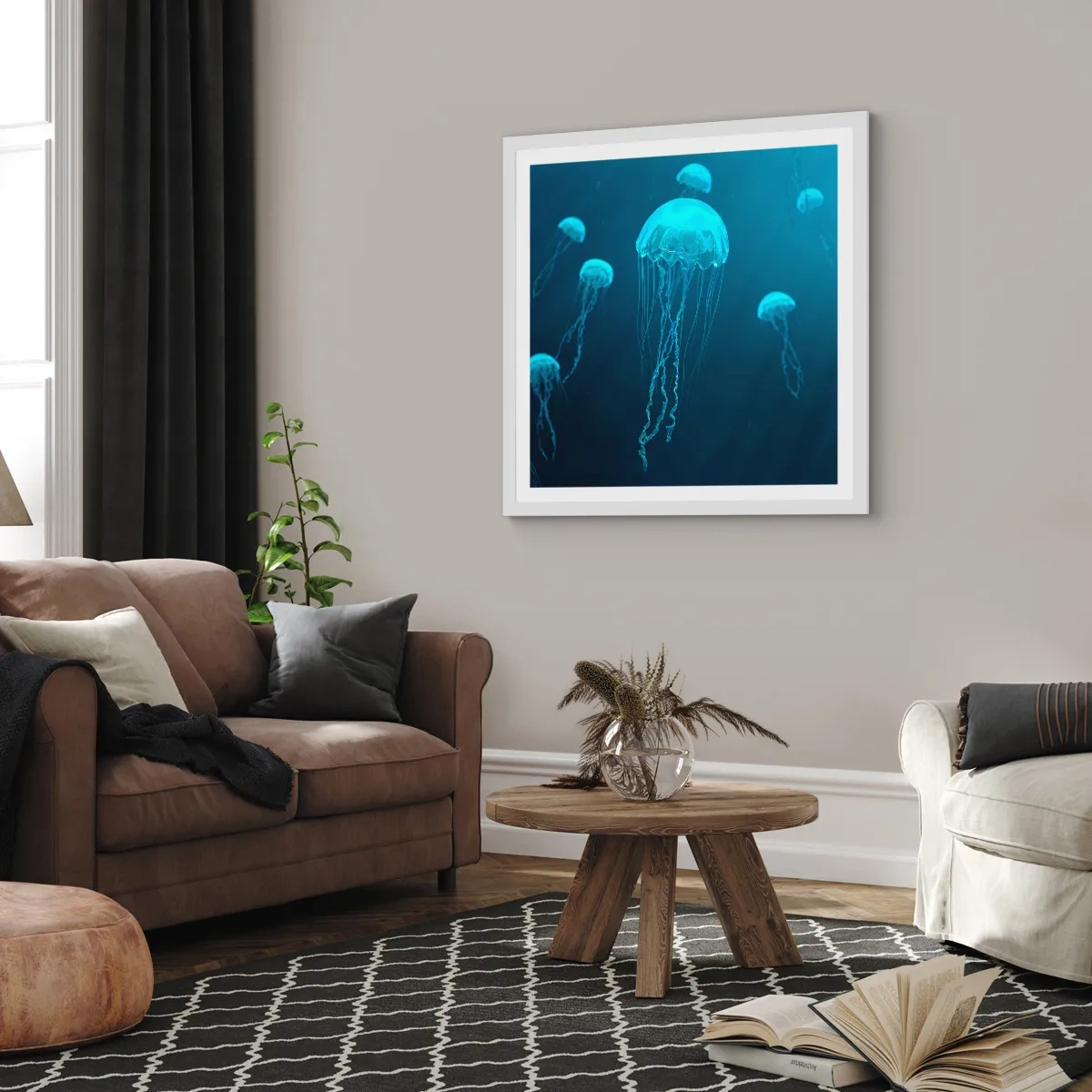 Poster in einem weißen Rahmen - Ozeantanz - 30x30 cm