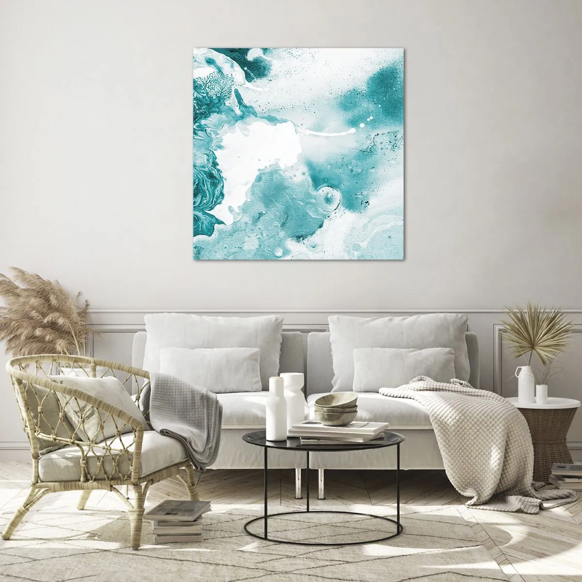 Glasbild - Bild auf glas - Morast von Blau - 30x30 cm