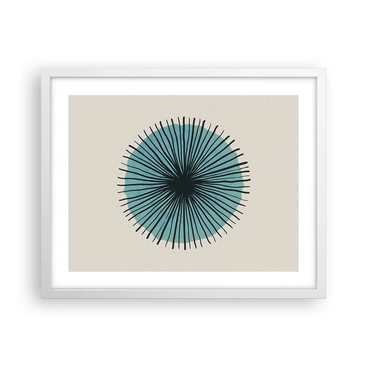 Poster in einem weißen Rahmen - Strahlend im Blau - 50x40 cm