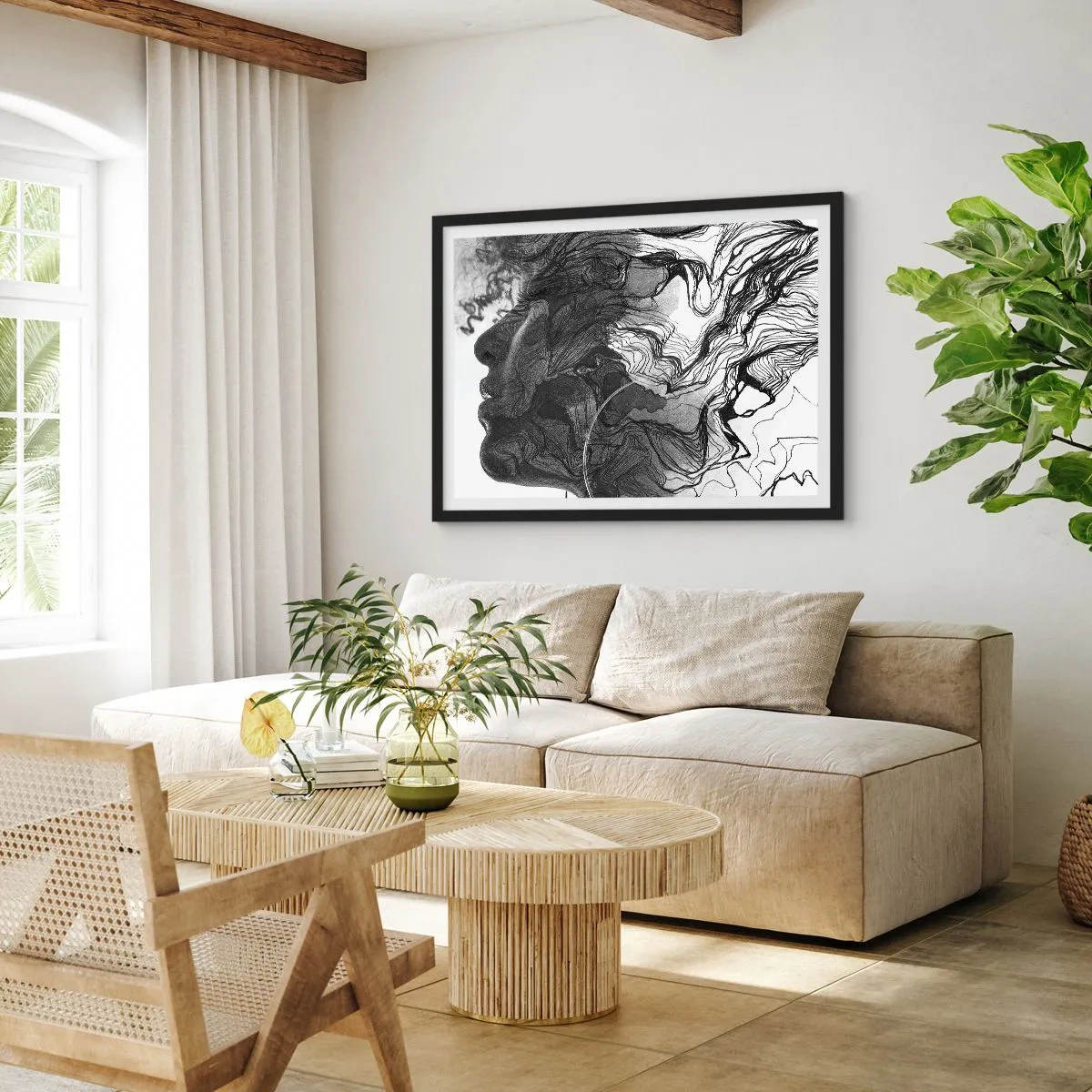 Poster in einem schwarzem Rahmen - Verstrickt in Träume - 40x30 cm