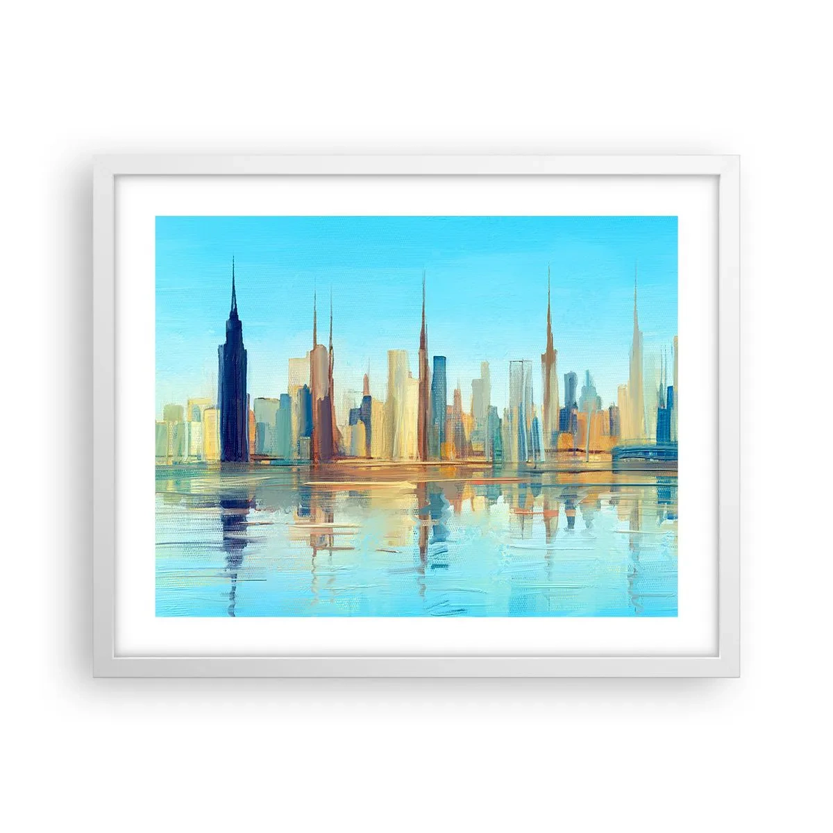 Poster in einem weißen Rahmen - Sonnige Metropole - 50x40 cm