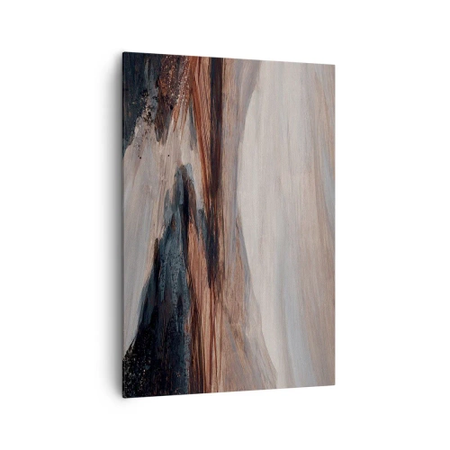 Bild auf Leinwand - Leinwandbild - Eine malerische Landschaft mit Fluss und Bergen - 70x100cm - Ruhiges Tal - Moderne Wanddekoration für Wohnzimmer und Schlafzimmer ARTTOR