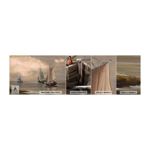 Fototapeten Muster Selbstklebend Deluxe Sticker - Die Rückkehr der Matrosen - Landschaft, Fischerboot, Natur - 100x30 cm