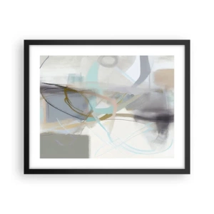 Poster in einem schwarzem Rahmen - Neblige Abstraktion - 50x40 cm