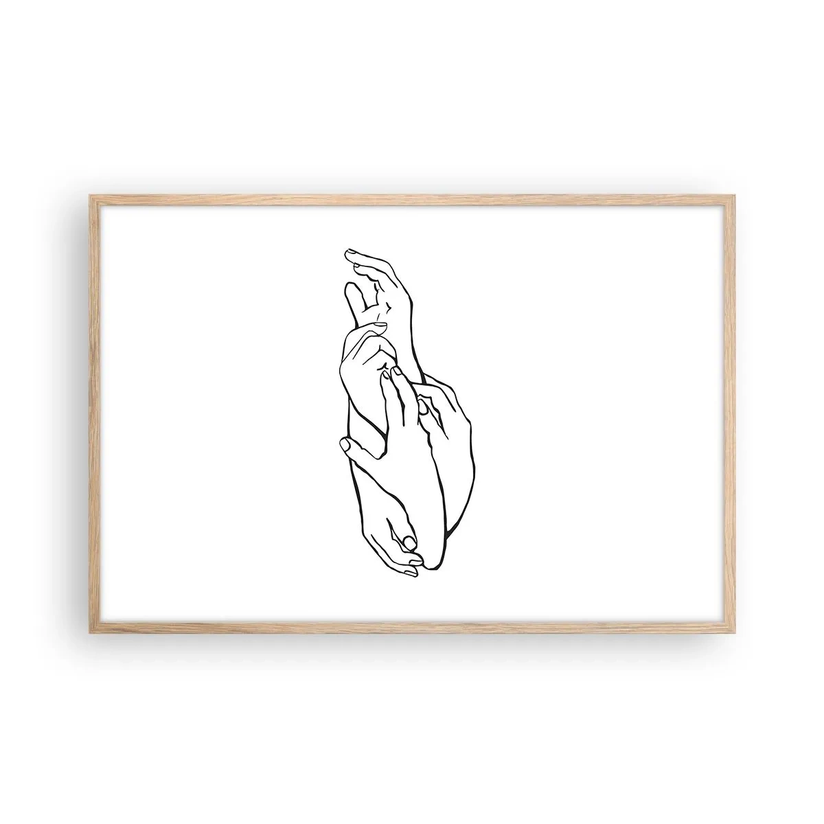 Poster in einem Rahmen aus heller Eiche - Gute Geste - 91x61 cm