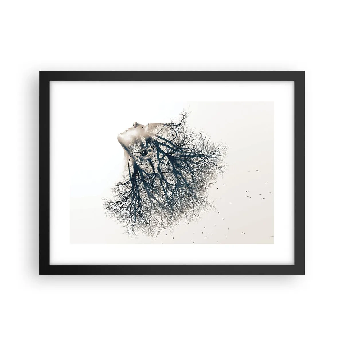 Poster in einem schwarzem Rahmen - Dem Rauschen der Bäume lauschen - 40x30 cm