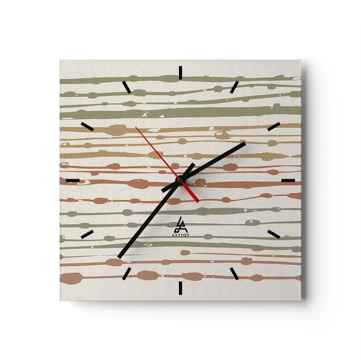 Wanduhr - Glasuhr - Musikalische Notation von Farben - 40x40 cm