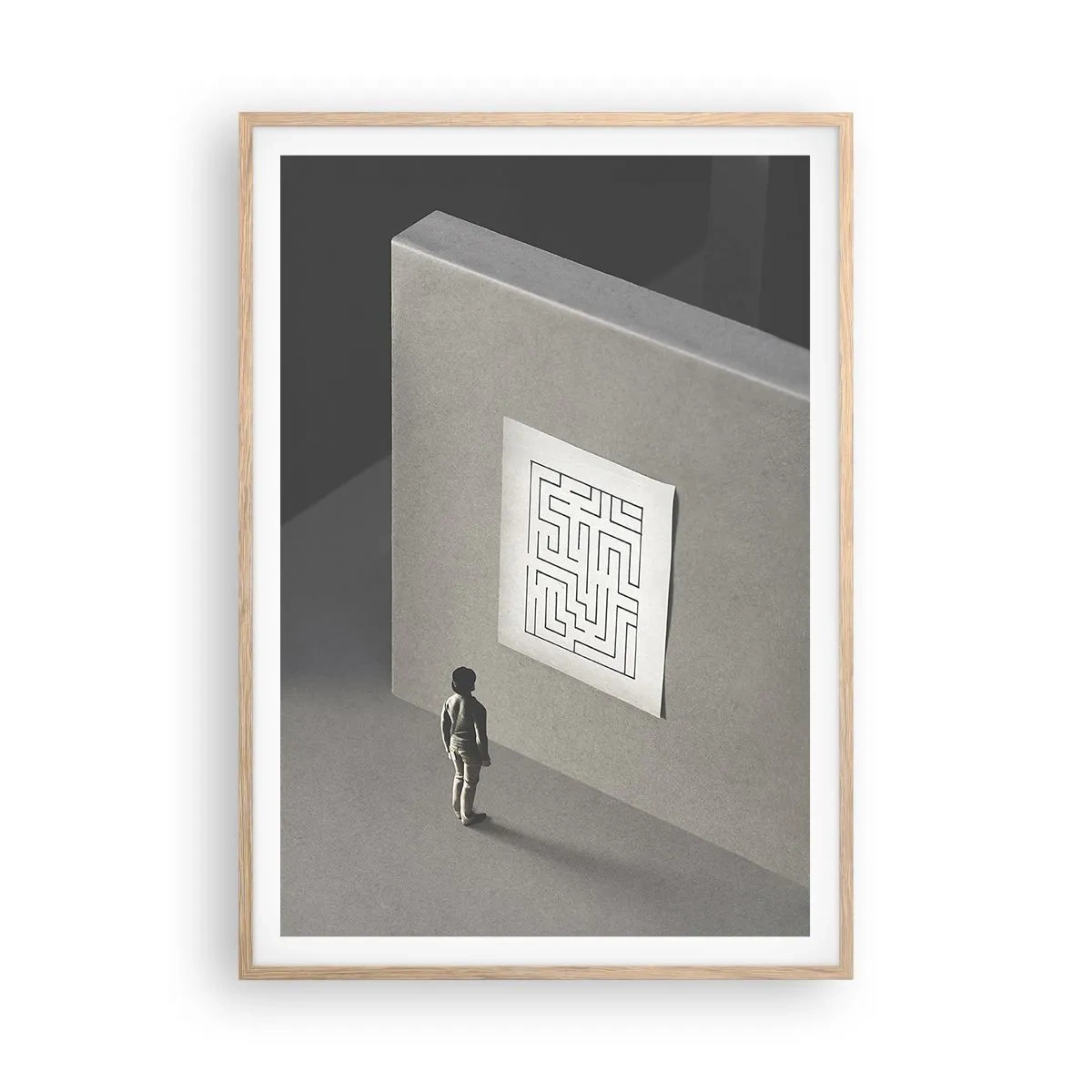 Poster in einem Rahmen aus heller Eiche - Aber wo bin ich? - 70x100 cm