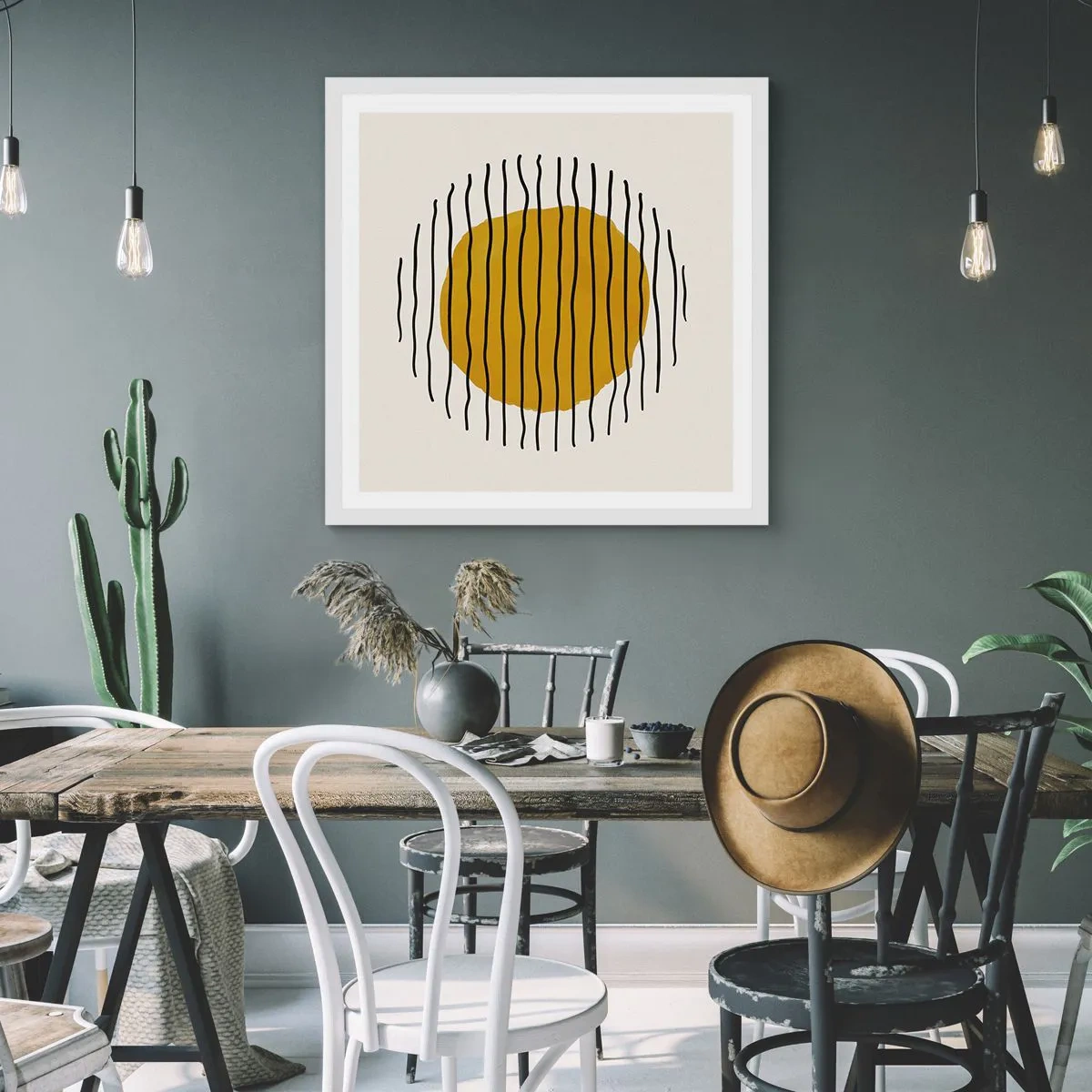 Poster in einem weißen Rahmen - Abstraktion, die vor Hitze zittert - 40x40 cm