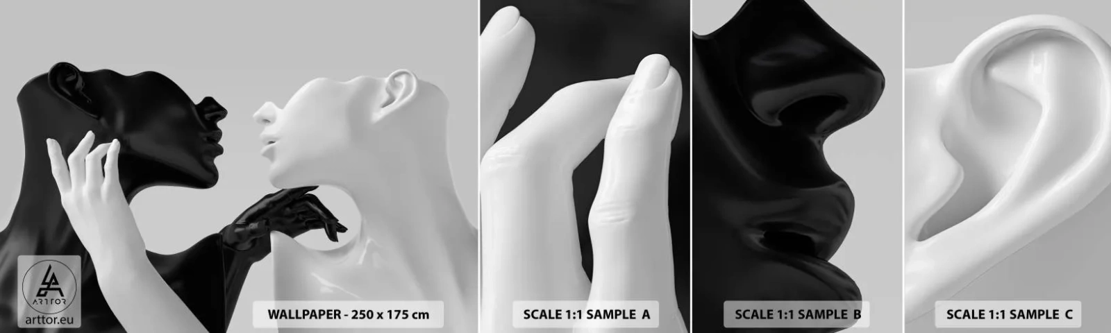 Fototapetenmuster Standard Eco - Anziehung - Begierde - Abstraktion, Mannequin, Statue - 100x30 cm