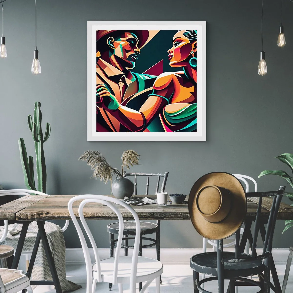 Poster in einem weißen Rahmen - Im Rhythmus des Herzens - 40x40 cm