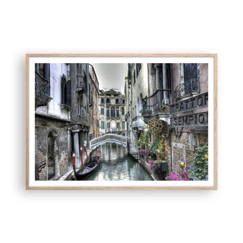 Poster in einem Rahmen aus heller Eiche - Seit Jahrhunderten in stiller Besinnung - 100x70 cm