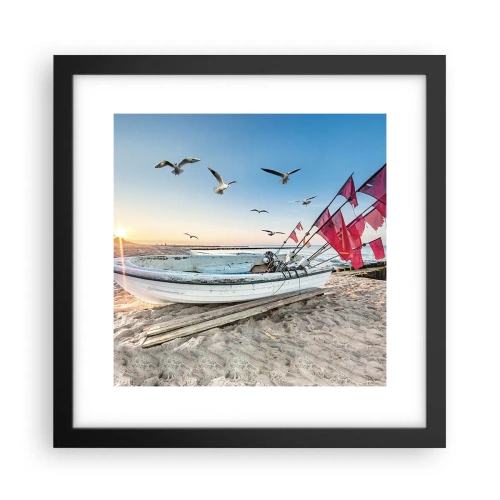 Poster in einem schwarzem Rahmen - Wohlverdiente Ruhe - 30x30 cm