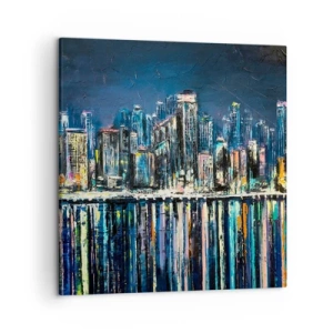 Bild auf Leinwand - Leinwandbild - Kaskade von Lichtern - 50x50 cm