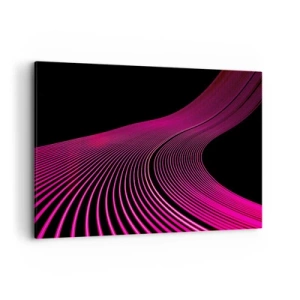 Bild auf Leinwand - Leinwandbild - Futuristische Linien in Rosatönen auf schwarzem Hintergrund - 120x80cm - Allee des Lichts - Moderne Wanddekoration für Wohnzimmer und Schlafzimmer ARTTOR