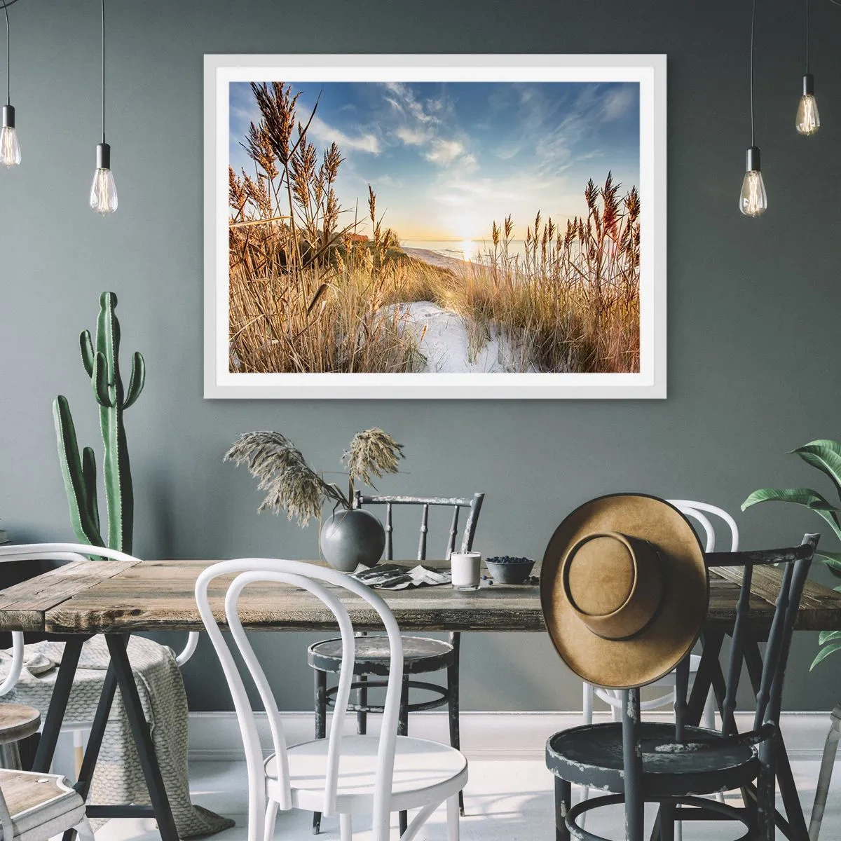 Poster in einem weißen Rahmen - Nordstrand - 50x40 cm