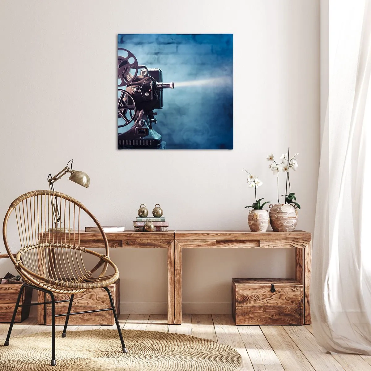Bild auf Leinwand - Leinwandbild - Im alten Kino - 70x70 cm