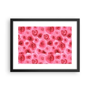 Poster in einem schwarzem Rahmen - Oben und unten Rosen - 40x30 cm