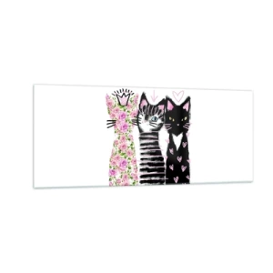 Glasbild - Bild auf glas - Es waren drei Katzen - 100x40 cm