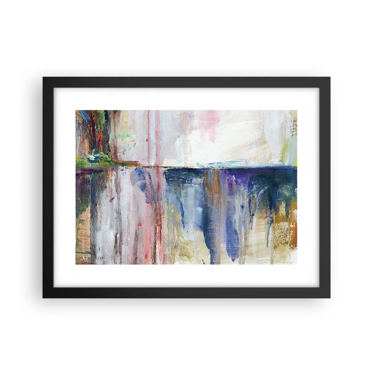 Poster in einem schwarzem Rahmen - Bunte Eindrücke und Assoziationen - 40x30 cm