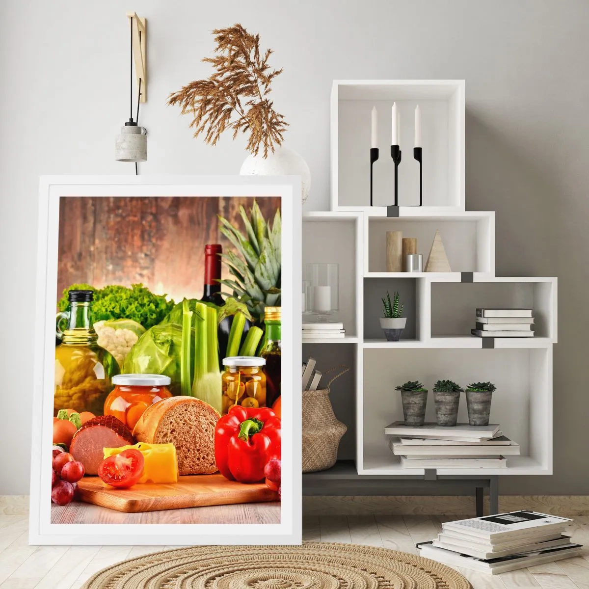 Poster in einem weißen Rahmen - Geräuchert, gebacken und eingelegt - 30x40 cm