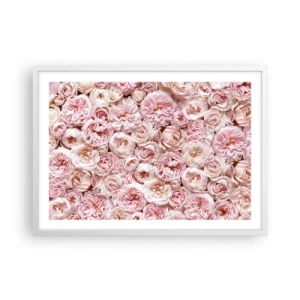 Poster in einem weißen Rahmen - Auf Rosen gebettet - 70x50 cm
