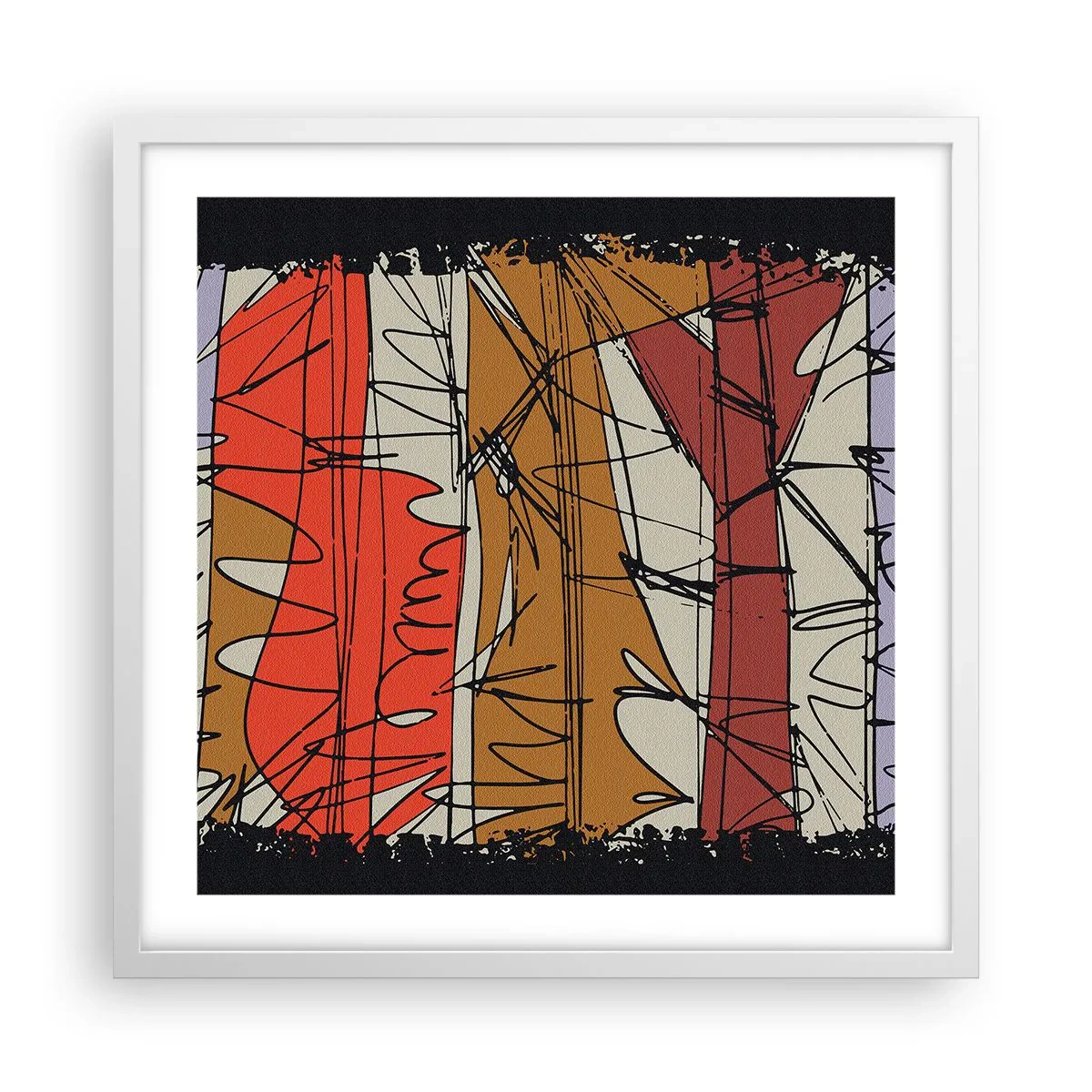 Poster in einem weißen Rahmen - Spontane Komposition - 50x50 cm