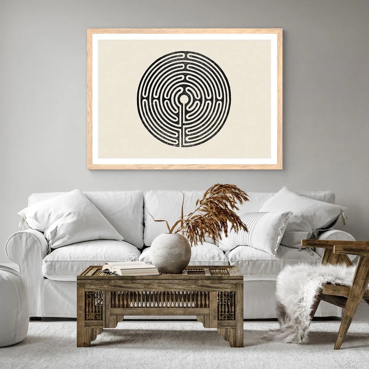 Poster in einem Rahmen aus heller Eiche - Geheimnisvolle Ordnung - 100x70 cm