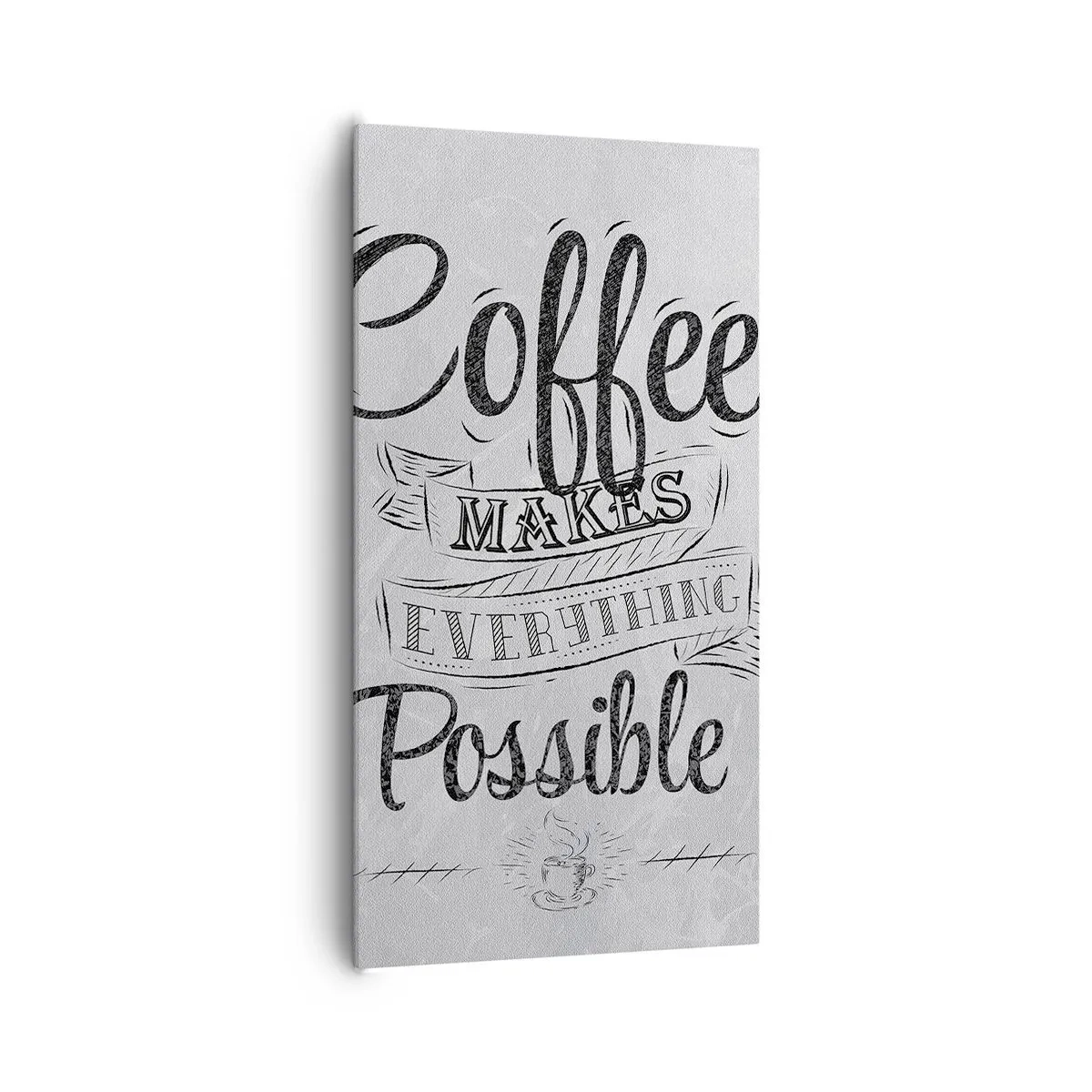 Bild auf Leinwand - Leinwandbild - Wie kann man Kaffee nicht lieben? - 65x120 cm