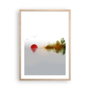 Poster in einem Rahmen aus heller Eiche - Versprechen der Ruhe - 50x70 cm