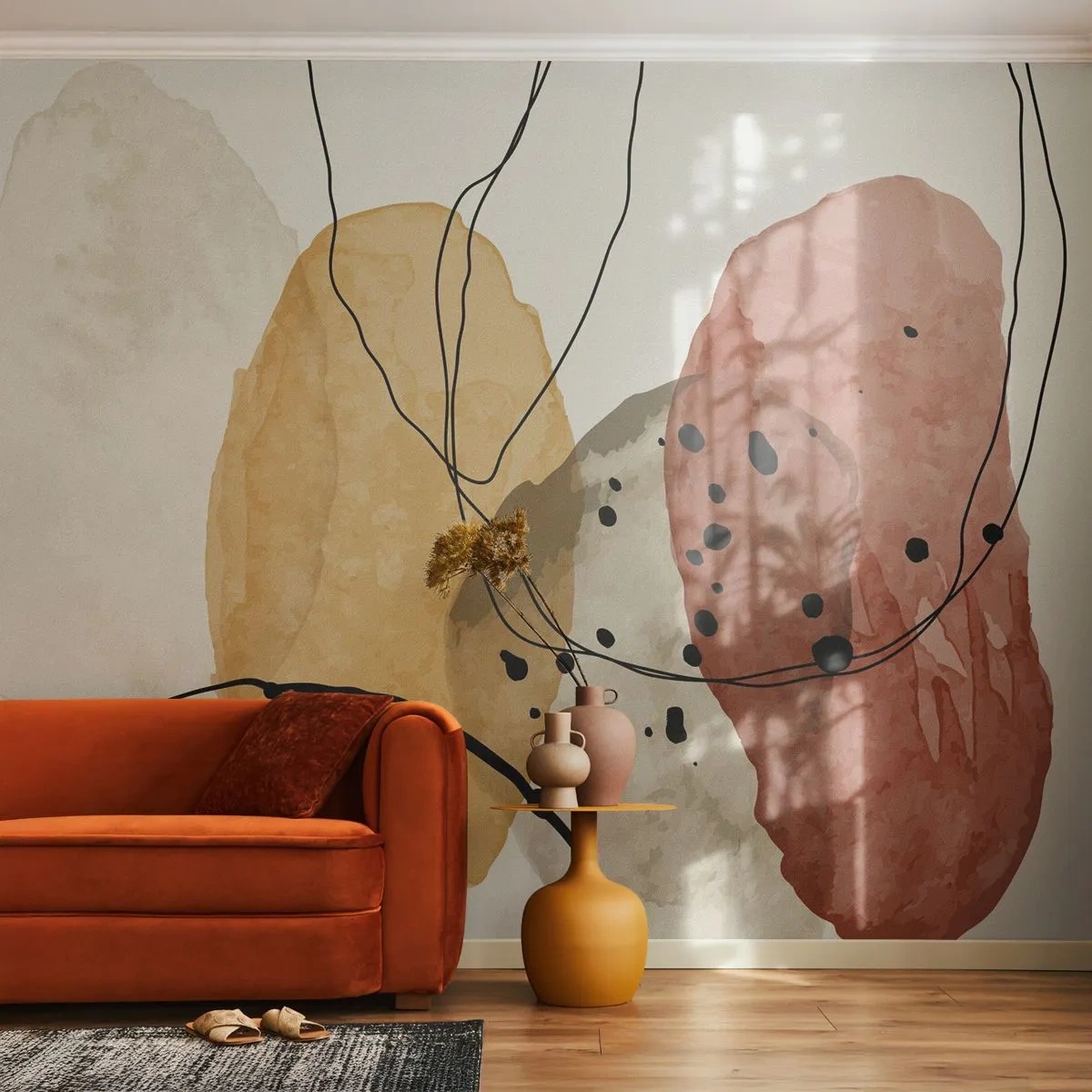 Fototapete Premium Sand - Wie leichte, transparente Luft - Abstraktion, Stück, Moderne Kunst - 100x70 cm