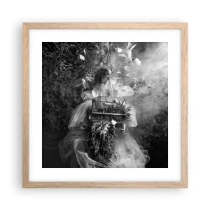 Poster in einem Rahmen aus heller Eiche - Mutter selbst - Natur - 40x40 cm