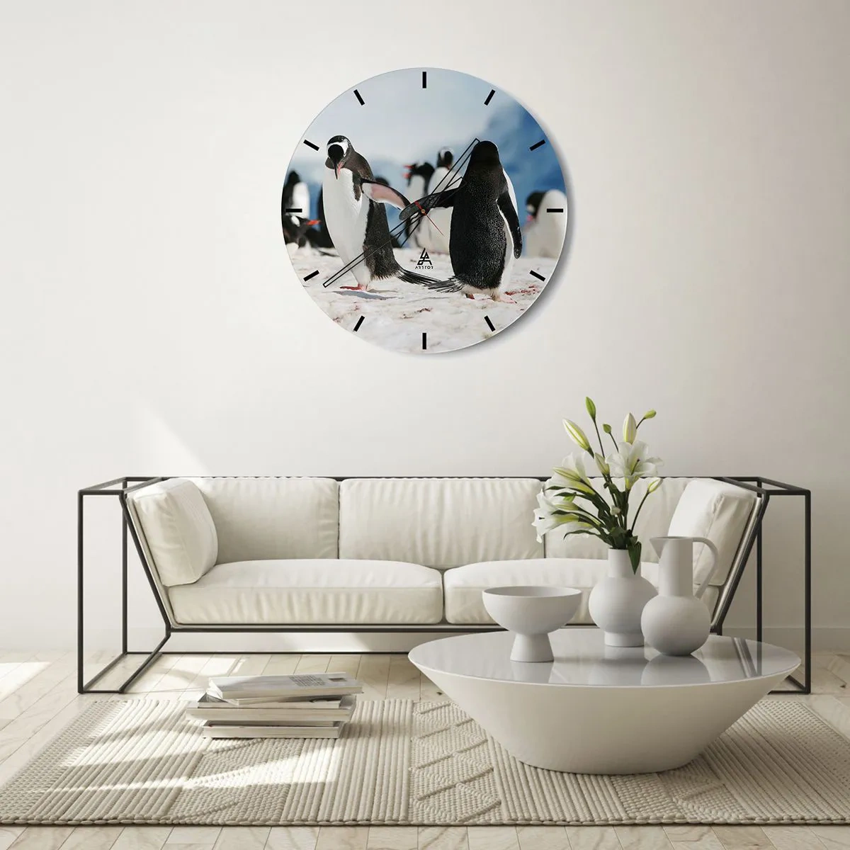 Wanduhr - Glasuhr - Tanzen im Schnee - 40x40 cm