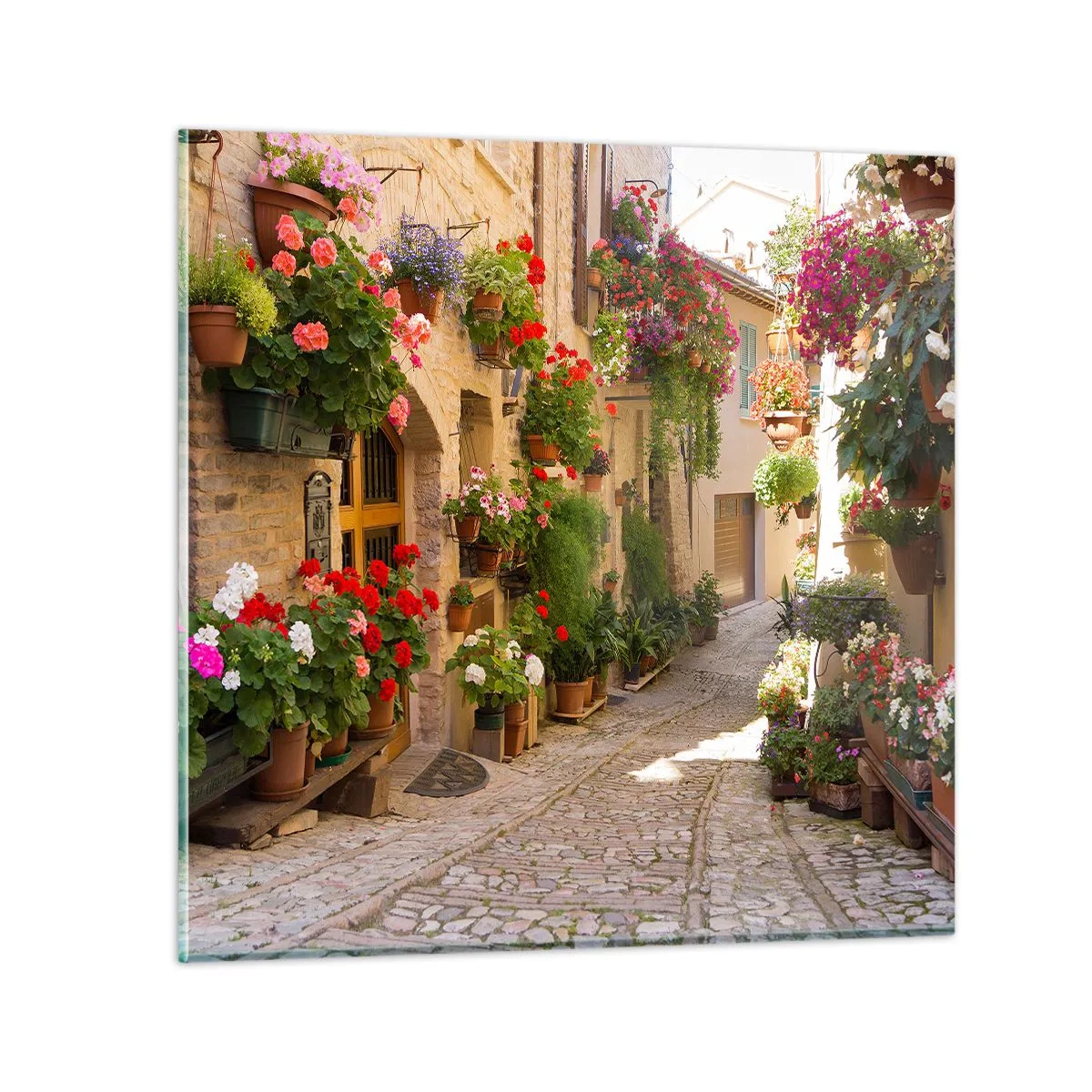 Glasbild - Bild auf glas - In der Flut Blumen - 70x70 cm