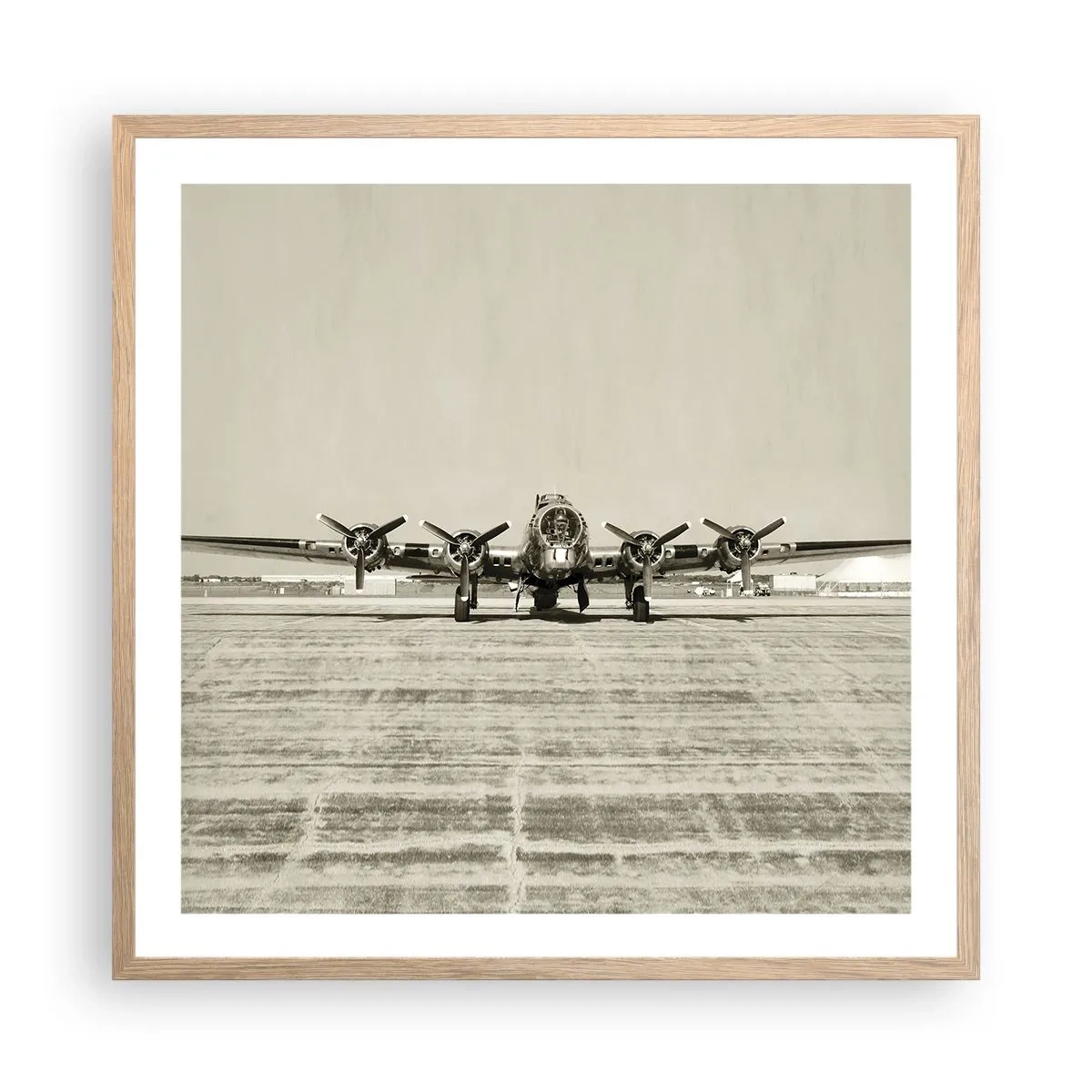 Poster in einem Rahmen aus heller Eiche - Wie immer bereit - 60x60 cm