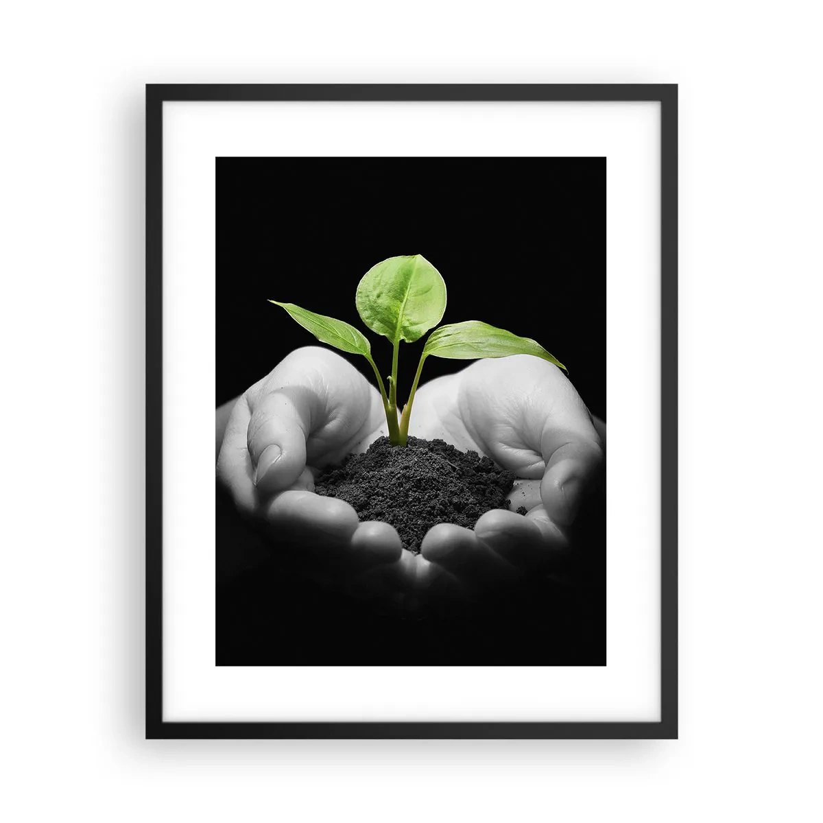Poster in einem schwarzem Rahmen - Ich liebe die Natur, ich beschütze sie - 40x50 cm