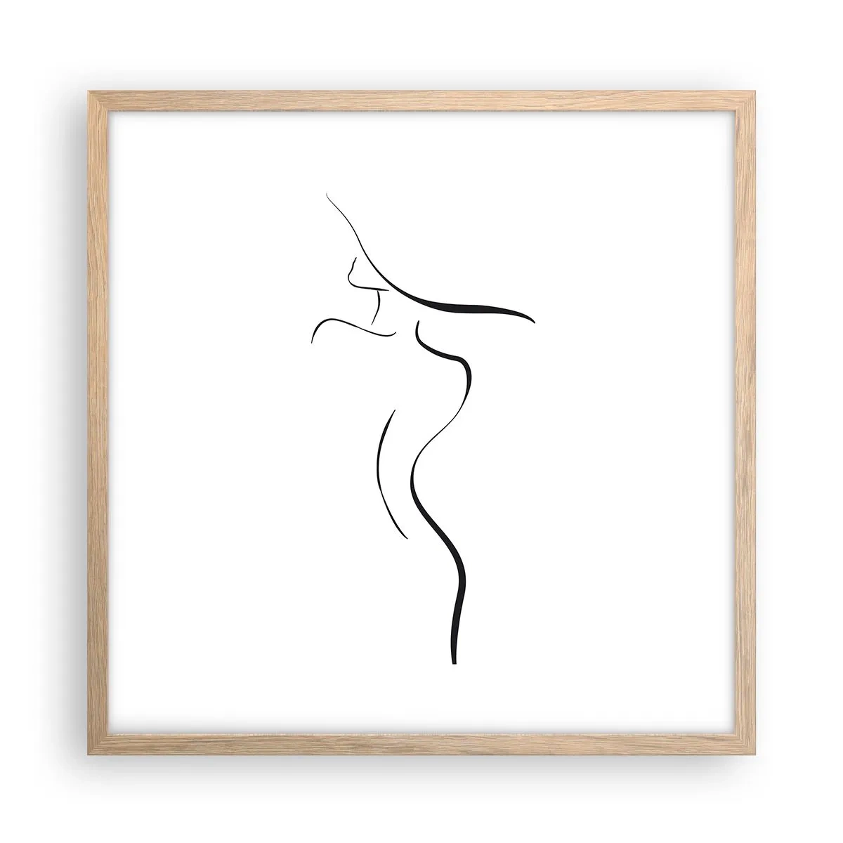 Poster in einem Rahmen aus heller Eiche - Flüchtig wie eine Welle - 50x50 cm