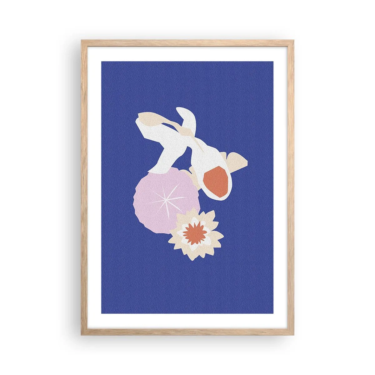 Poster in einem Rahmen aus heller Eiche - Komposition von Blüten und Knospen - 50x70 cm