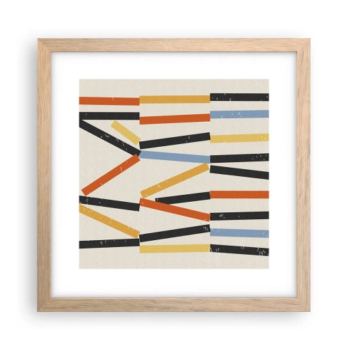 Poster in einem Rahmen aus heller Eiche - Komposition auf der Ebene - 30x30 cm