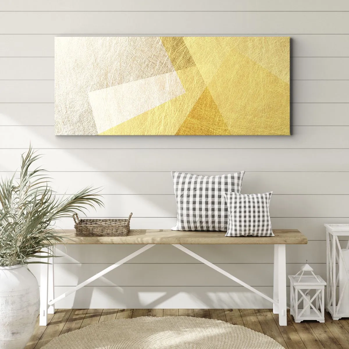 Bild auf Leinwand - Leinwandbild - Geometriewetter - 100x40 cm